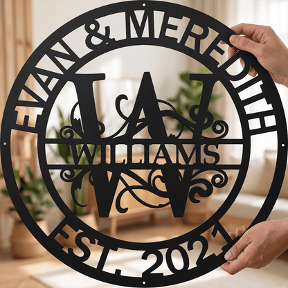 Custom Anniversary Metal Monogram