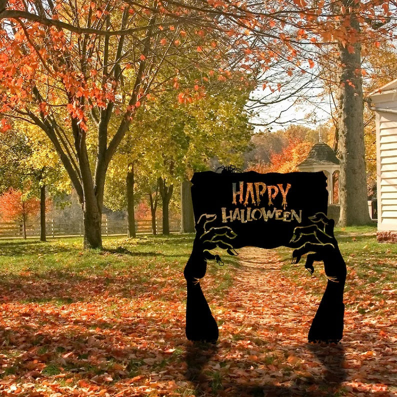 Metal Happy Halloween Stake