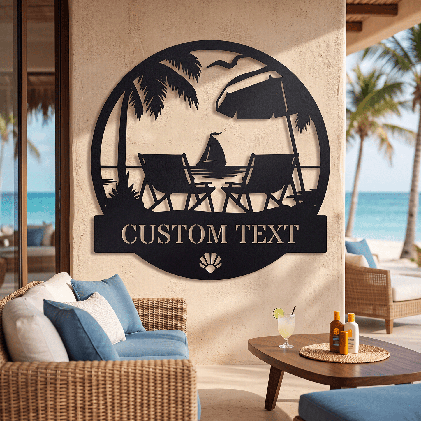 Personalized Palm Beach Metal Sign