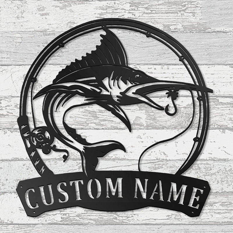 Choose Your Fish Monogram Metal Sign