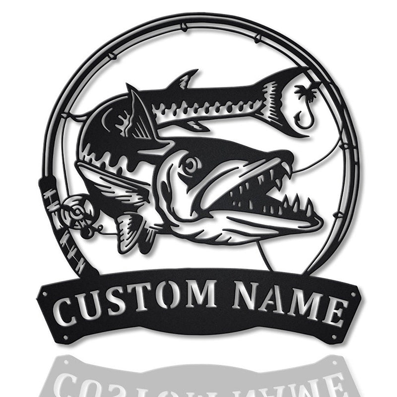 Choose Your Fish Monogram Metal Sign