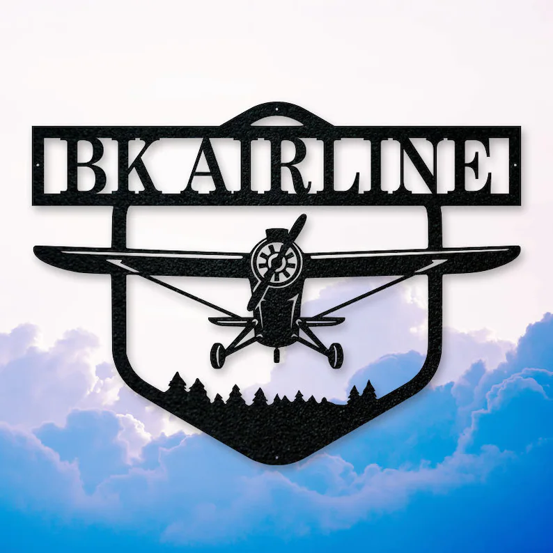 Airplane Metal Monogram-Pilot Gifts