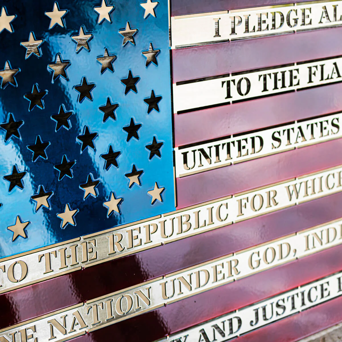 American Flag - Pledge Of Allegiance Metal Wall Art