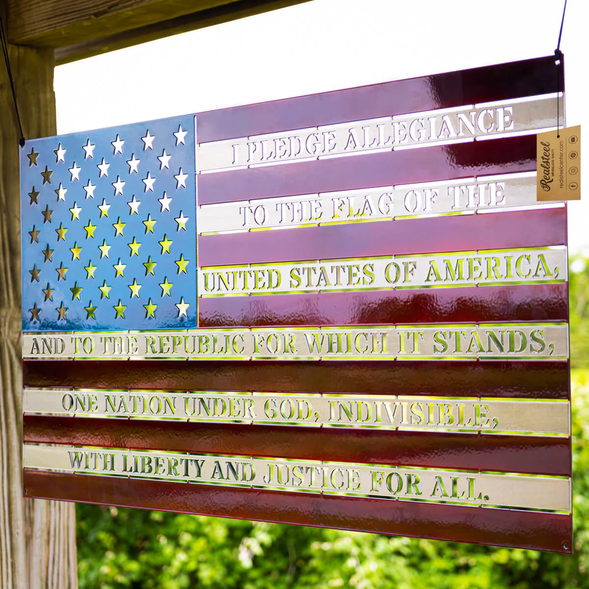 American Flag - Pledge Of Allegiance Metal Wall Art