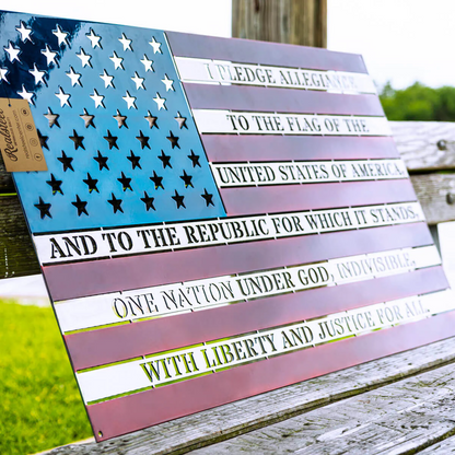 American Flag - Pledge Of Allegiance Metal Wall Art