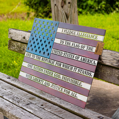 American Flag - Pledge Of Allegiance Metal Wall Art