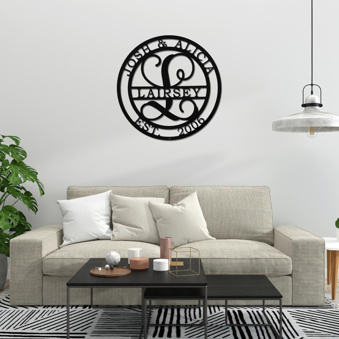 Custom Metal Monogram - Anniversary Gift