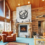 Antler Monogram Letter Metal Sign