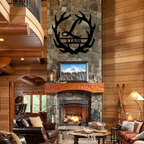 Antler Monogram Letter Metal Sign