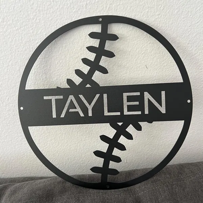 Custom Ball Monogram Metal Sign