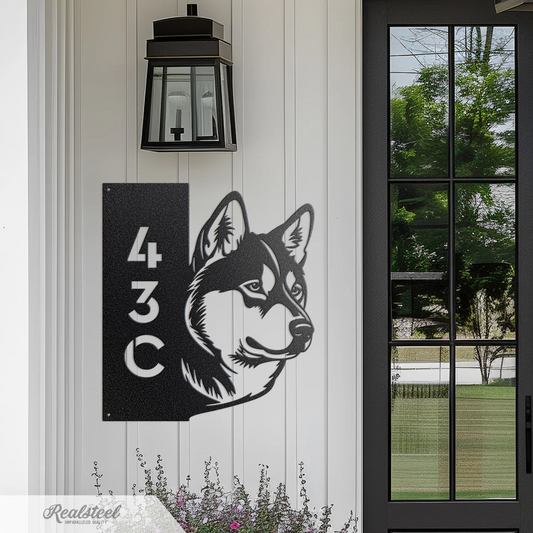 Beware of Dog Address Metal Sign