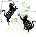 Cat Garden Decor Metal Stake