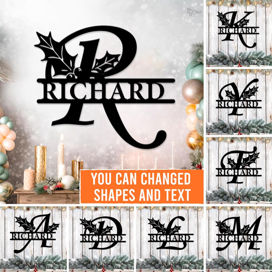 Custom Christmas Name Metal Sign