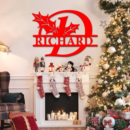 Custom Christmas Name Metal Sign