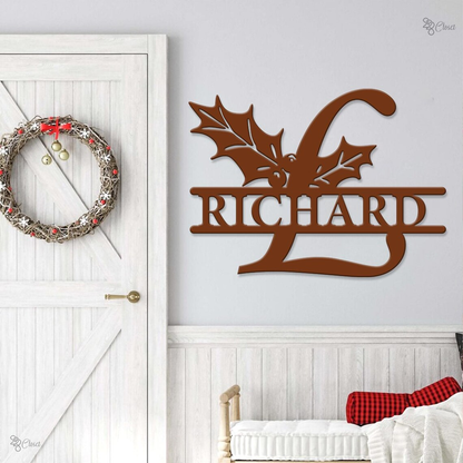 Custom Christmas Name Metal Sign