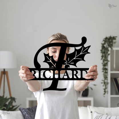 Custom Christmas Name Metal Sign