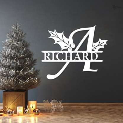 Custom Christmas Name Metal Sign