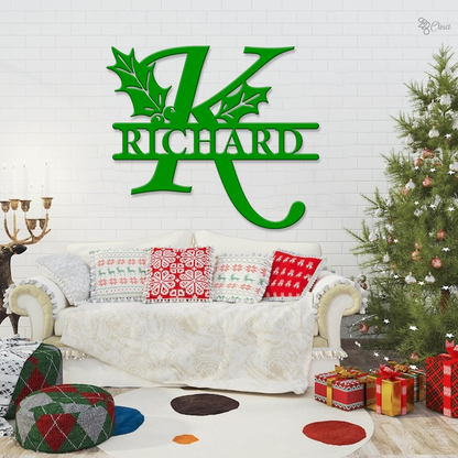 Custom Christmas Name Metal Sign