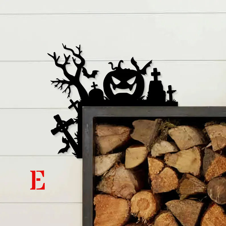 Halloween Door Corner Metal Decor