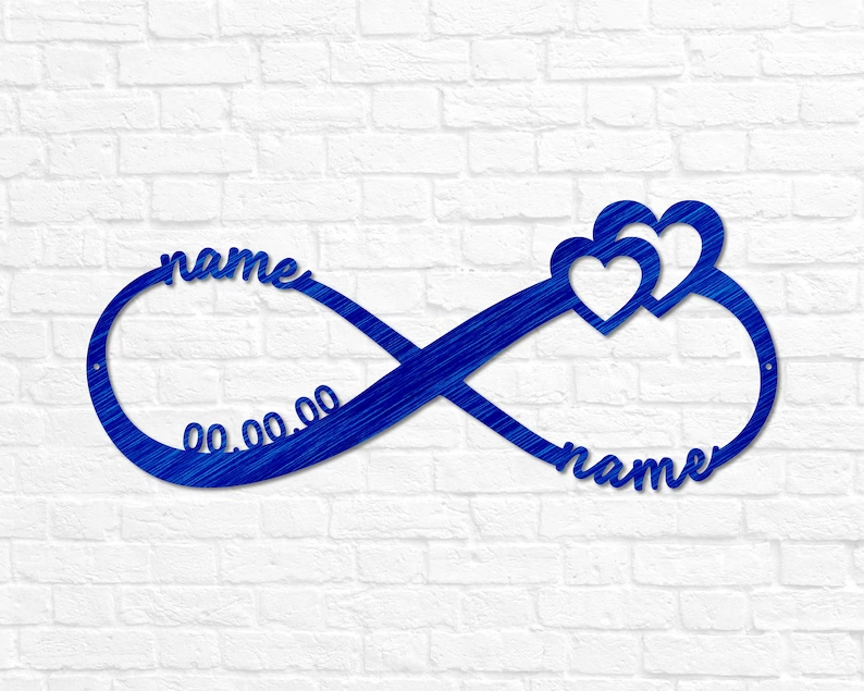 Custom Infinity Metal Sign blue