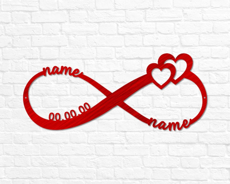 Custom Infinity Metal Sign red