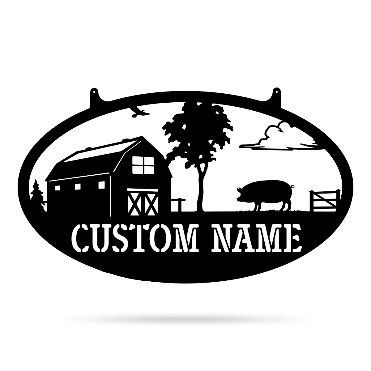 Custom Name Pig Farm Metal Sign