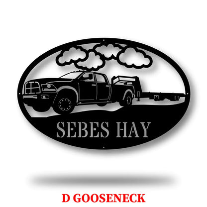 Custom Truck Monogram Metal Sign