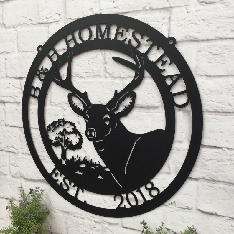 Custom Deer Cabin Metal Decor