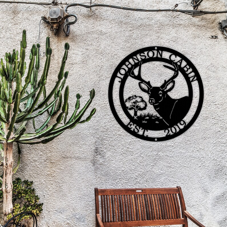 Custom Deer Cabin Metal Decor