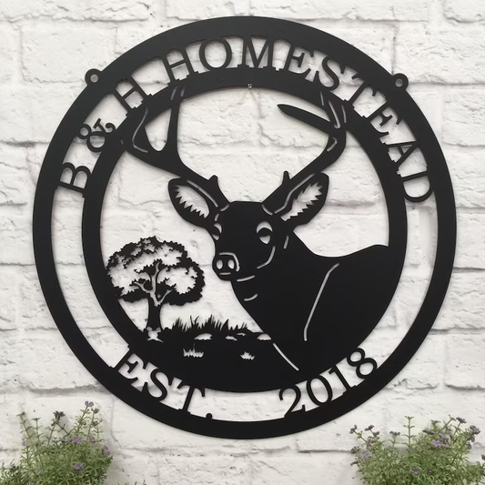 Custom Deer Cabin Metal Decor