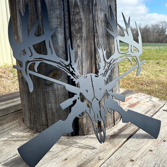 Deer Skull Metal Sign