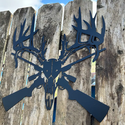 Deer Skull Metal Sign
