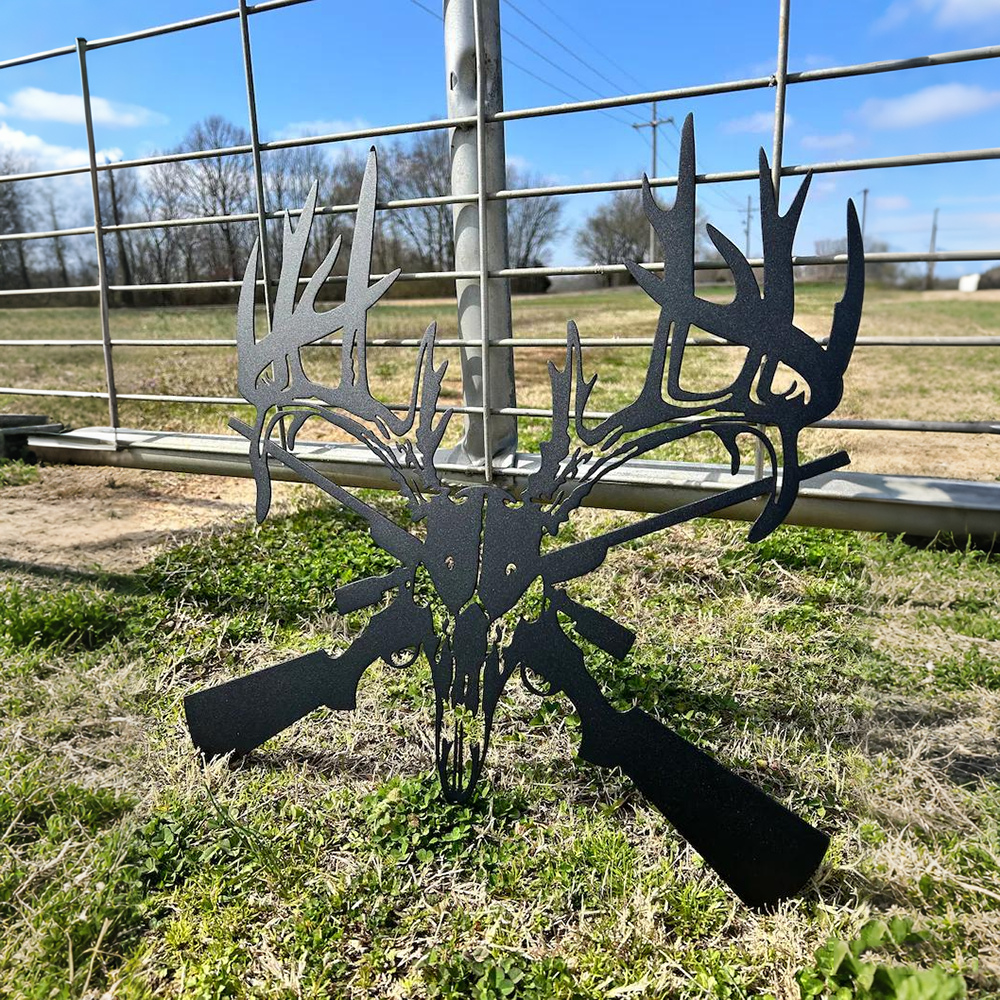 Deer Skull Metal Sign