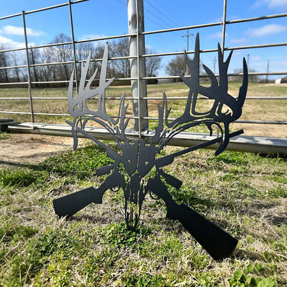 Deer Skull Metal Sign