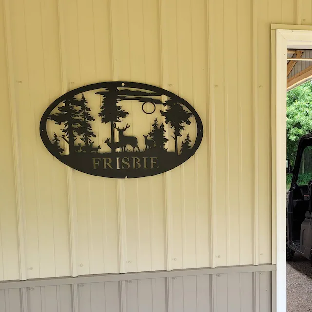 Deer Metal Cabin Sign