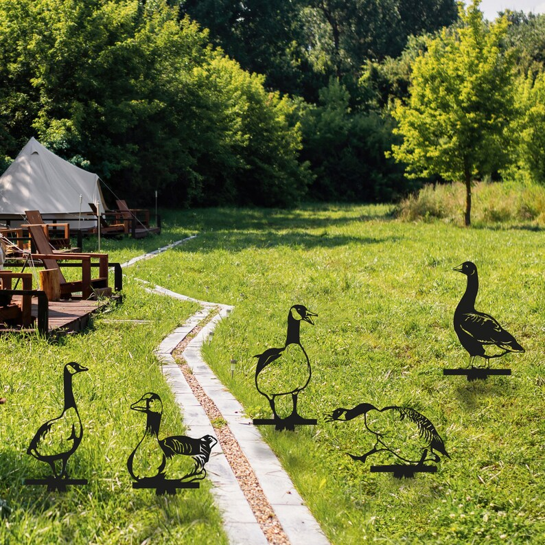 Metal Duck Garden Stakes