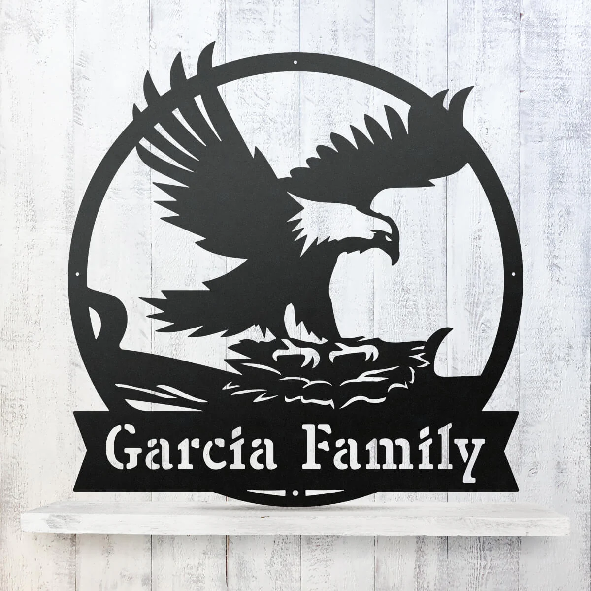 Custom Eagle's Nest Monogram Metal Sign