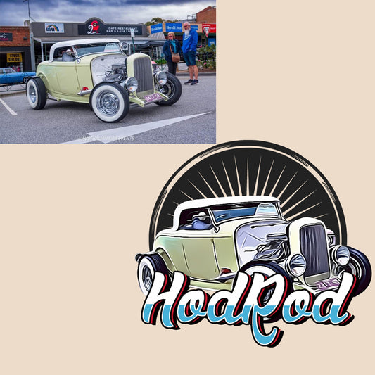 Custom Car Cartoon Style Metal Sign