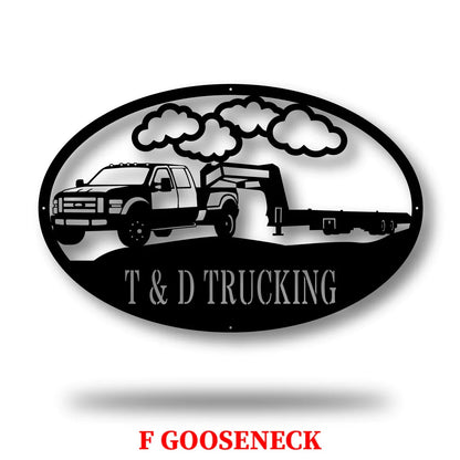 Custom Truck Monogram Metal Sign