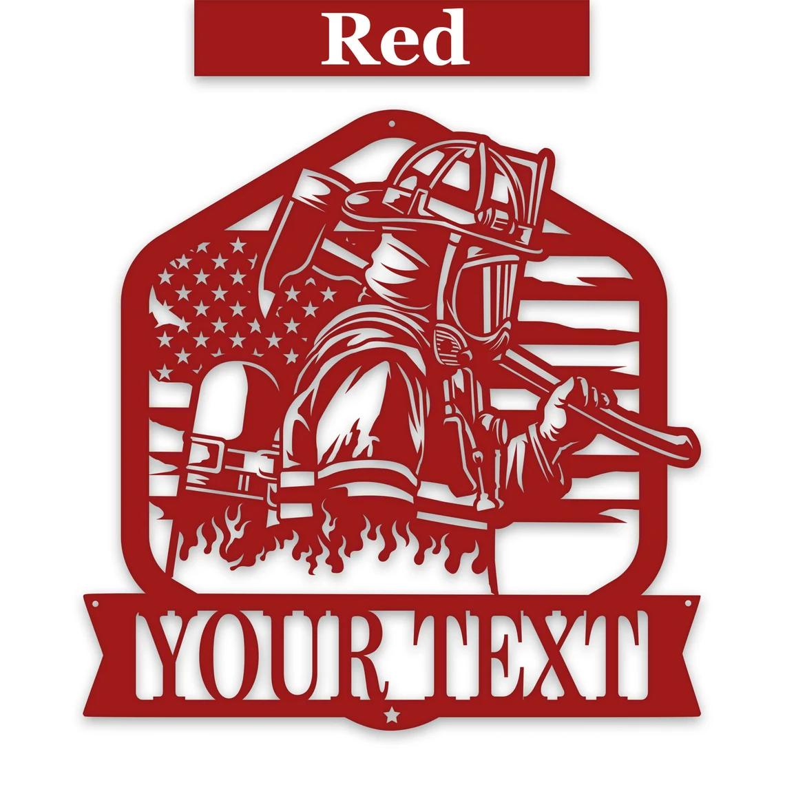 Personalized Firefighter Metal Sign