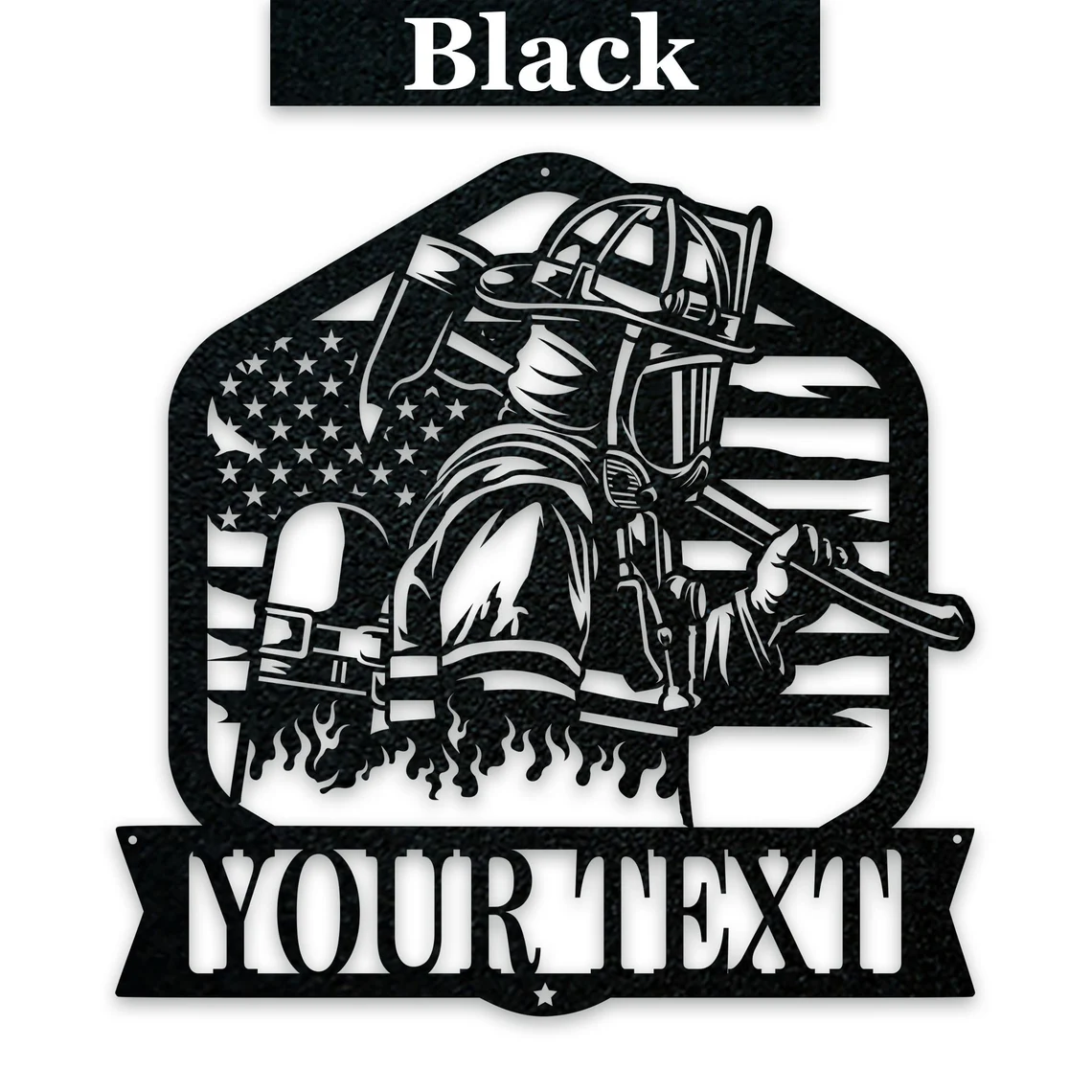 Personalized Firefighter Metal Sign
