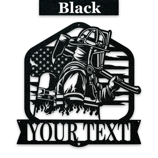 Personalized Firefighter Metal Sign