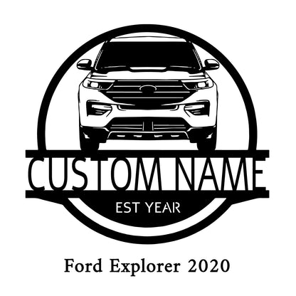 Ford Explorer 2020 Metal Sign With LED Lights