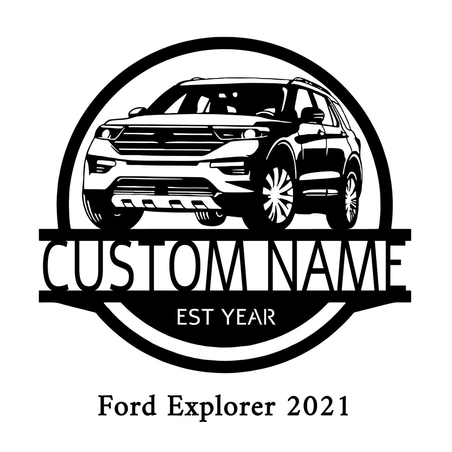 Ford Explorer 2021 Metal Sign With LED Lights