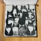 Funny Cats Metal Wall Art-Whimsical Feline Decor