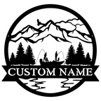 Great Outdoors Monogram Metal Sign fishing