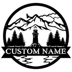 Great Outdoors Monogram Metal Sign lighthouse