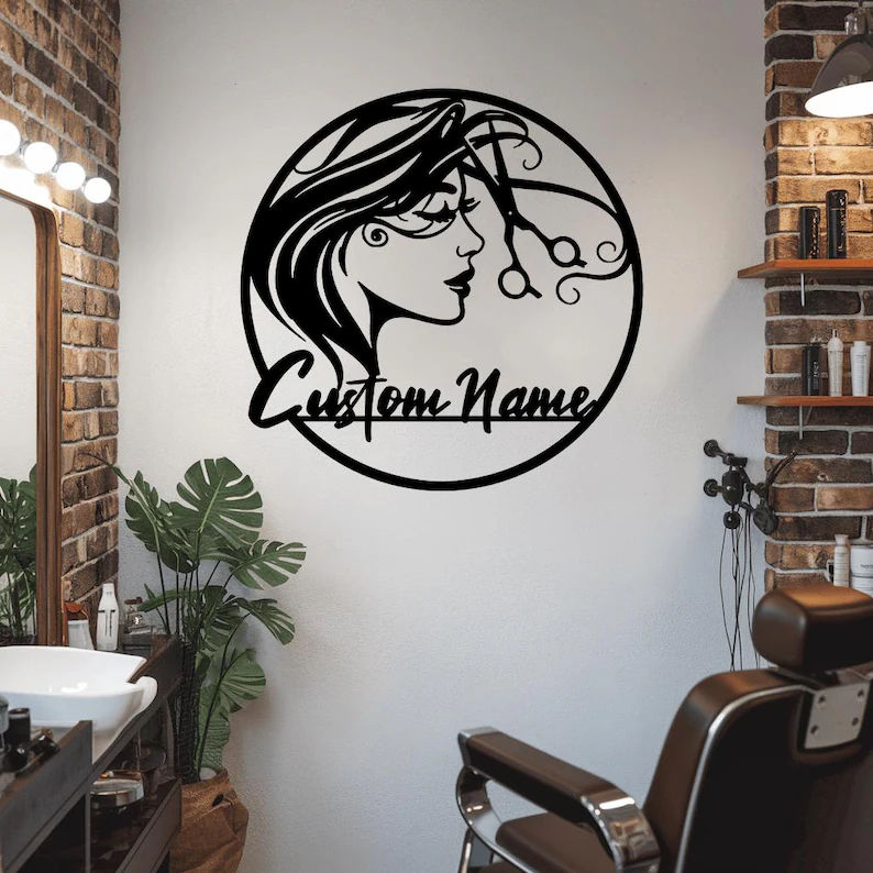 Custom Hair Dresser Metal Sign