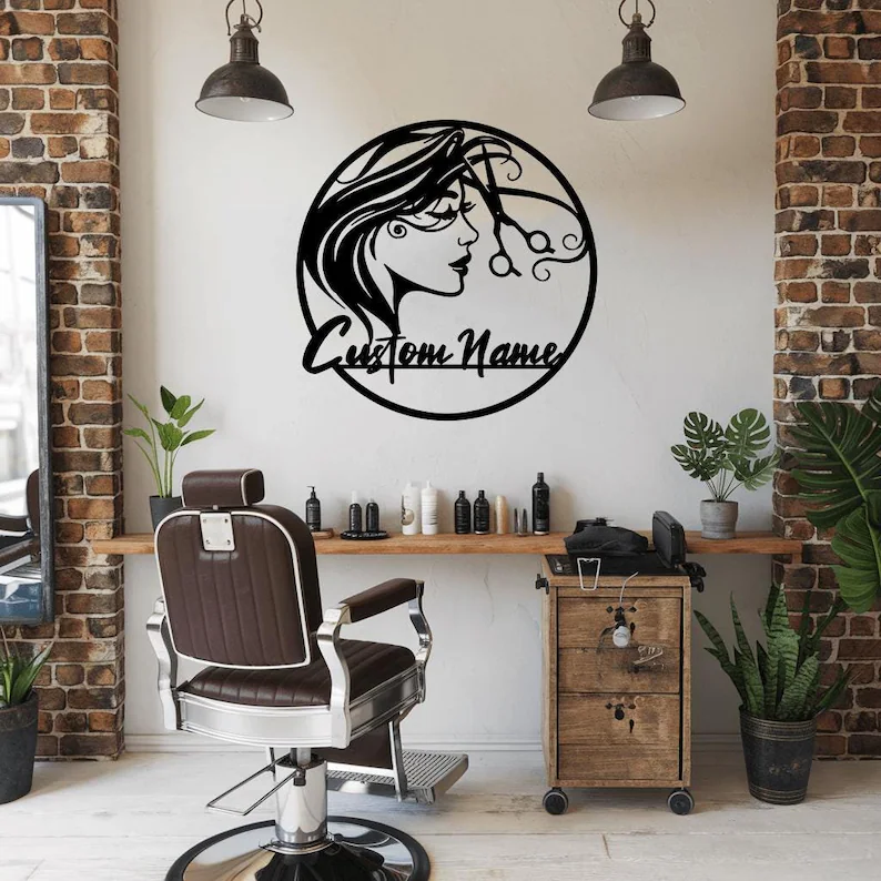 Custom Hair Dresser Metal Sign