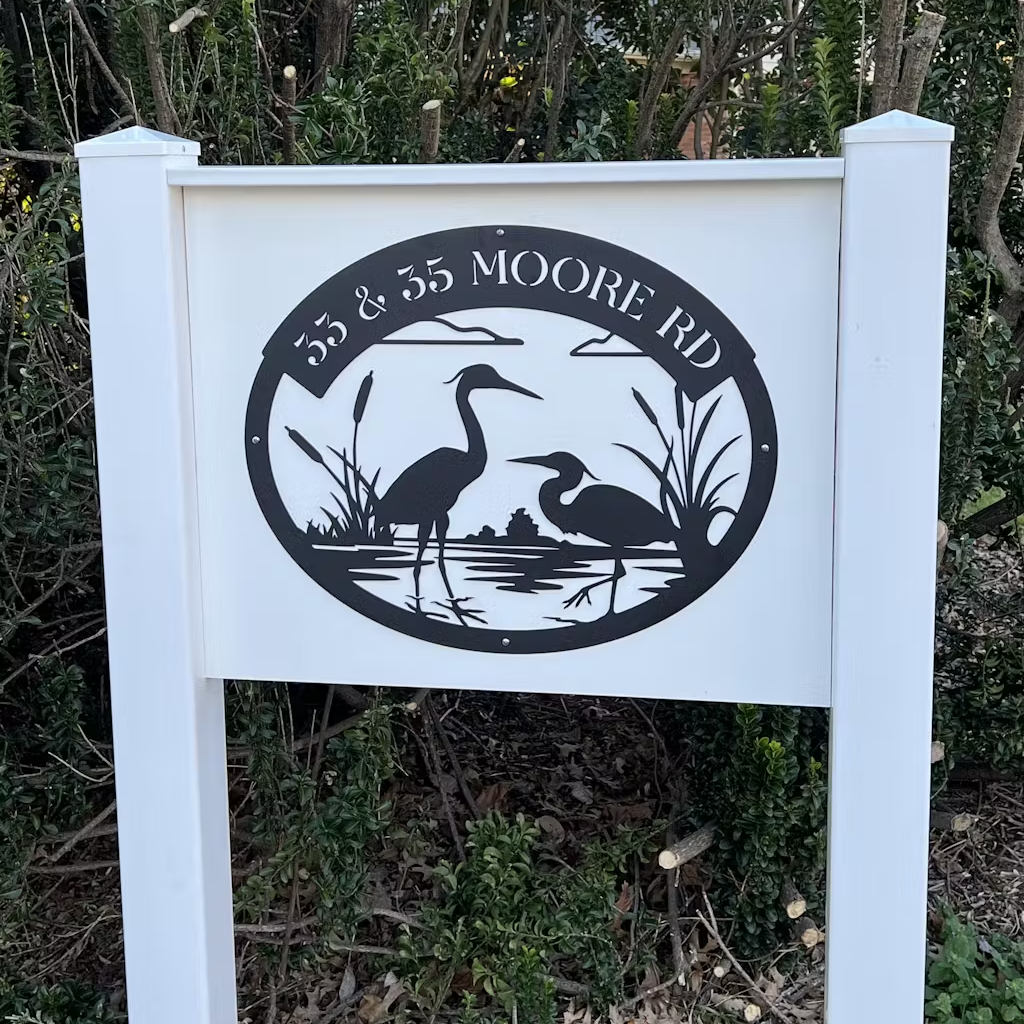 Custom Herons Monogram Metal Sign